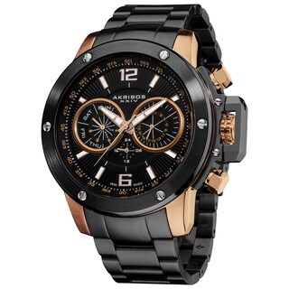 Akribos XXIV Men's Swiss Quartz Multifunction Stainless Steel Bracelet Watch