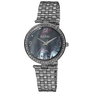 August Steiner Ladies Swiss Quartz Diamond MOP Dial Slim Bracelet Watch