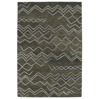 @@@ >  Hand-tufted Utopia Cascade Charcoal Wool Rug (9'6 x 13'6)