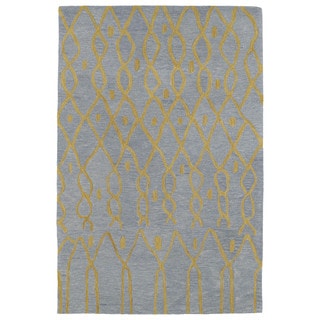 Save Price Hand-tufted Utopia Fringe Blue Wool Rug (9'6 x 13'6)