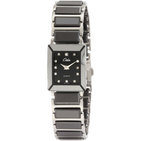 Odin Women's Crystal-accented Black Dial Watch