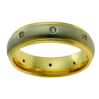 14k Two-Tone Gold 1/6 ct TDW Women's Comfort Fit Diamond Wedding Band (GH, SI)