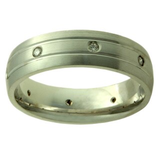 14k White Gold 1/6 ct TDW Women's Comfort Fit Diamond Wedding Band (G-H, SI)