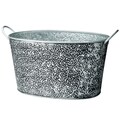 Antiqued 'Vine Relief' Oval Metal Party Tub