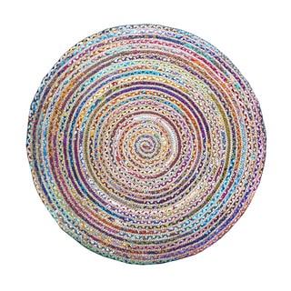 Celebration Jute Multi Chindi Braid Hand-woven Rug (6' Round)