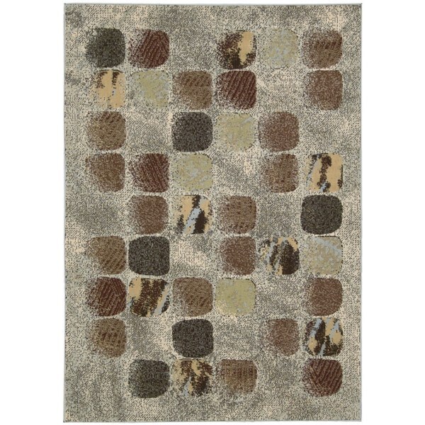 Nourison Modesto Blocks Beige Area Rug (5'3 x 7'5) 15650080