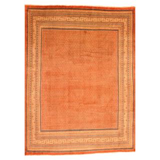 Persian Hand-knotted Tribal Mir Rust/ Ivory Wool Rug (9'4 x 12'5)