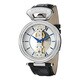 Stuhrling Original Men's Emperor Spire Mechanical Skeleton Leather Strap Watch with Silvertone Dial