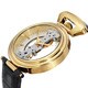Stuhrling Original Men's Emperor Spire Mechanical Skeleton Leather Strap Watch with Goldtone Hands