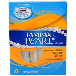 Tampax Pearl Super Plus Unscented Plastic Tampons (18 Count)