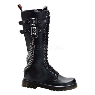 Demonia Men's 'Disorder-403' Black Double Cuff Combat Boots