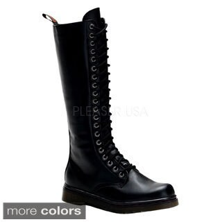 Demonia Men's 'Disorder-400' Black Lace-up Combat Boots