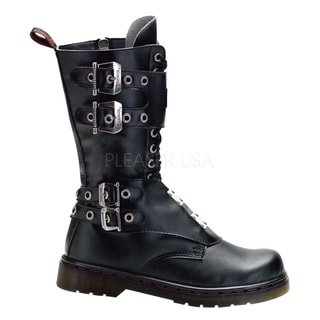 Demonia Men's 'Disorder-302' Black Steel Plate Motorcycle Boots