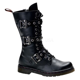 Demonia Men's 'Disorder-303' Black Strappy Motorcycle Boots