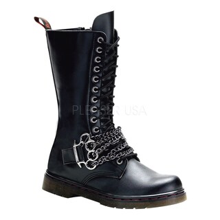 Demonia Men's 'Disorder-301' Black Chained Motorcycle Boots