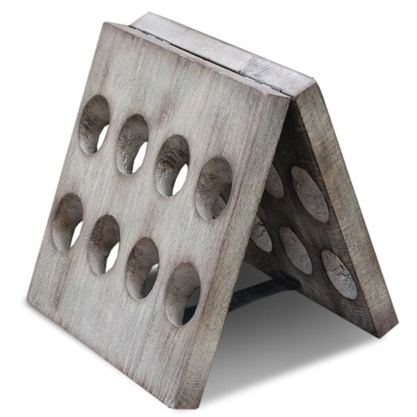 Decorative Rustic 16-bottle Wooden Folding Wine Rack