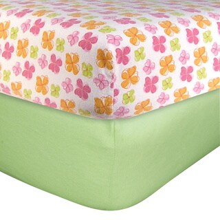 Trend Lab Flannel Crib Sheets in Floral (Pack of 2)-Image