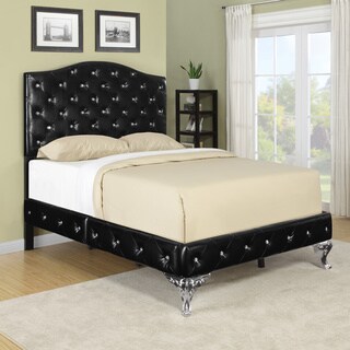 Portfolio Marilyn Black Bed with Jewel Adornment