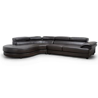 Price Aquify Adelaide Brown Leather Modern Sectional Sofa