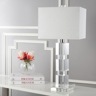 Safavieh Indoor 1-light Ice White Shade Palace Crystal Cube Table Lamp