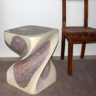 Big Twist 16-Inch Square x 20-Inch High Agate Grey Oil Stool