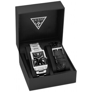 Guess Men's Silver Stainless Steel Quartz Watch