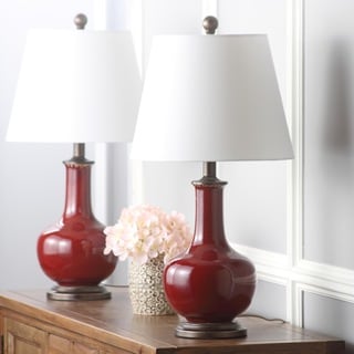Indoor 1-light Carolanne Red Table Table Lamps (Set of 2)