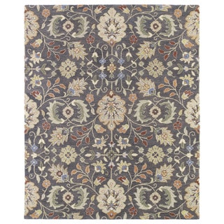 Special Offers Christopher Kashan Charcoal Traditional Hand-tufted Wool Rug (9' x 12')