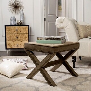 Safavieh Palmer X-bench Nailhead Spruce Ottoman