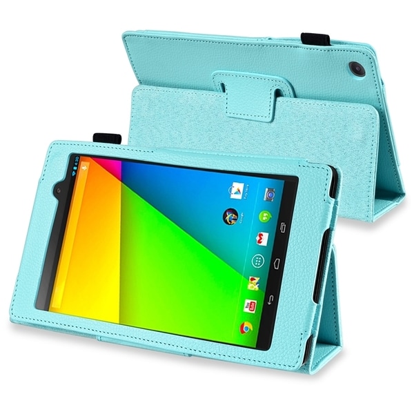 BasAcc Sky Blue Leather Case with Stand for Google New Nexus 7