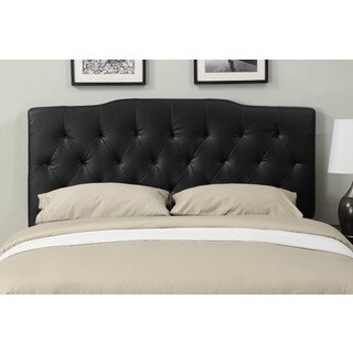 Black Leather Full/ Queen-size Tufted Headboard | Overstock.com ...