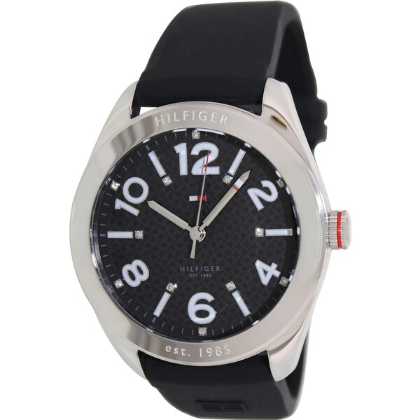 Tommy Hilfiger Women's Black Dial Crystal-accented Watch