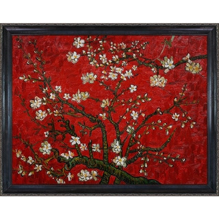 Low Price Vincent Van Gogh 'Branches of an Almond Tree in Blossom' Hand Painted Framed Canvas Art