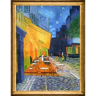 Sale Price Vincent Van Gogh 'Cafe Terrace at Night' Hand Painted Framed Canvas Art