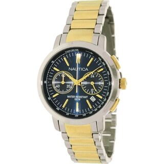 Nautica Men's Metal Two-tone Stainless Steel and Blue Dial Quartz Watch