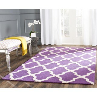 Price Aquify Safavieh Handmade Moroccan Cambridge Purple/ Ivory Wool Rug (11' x 15')