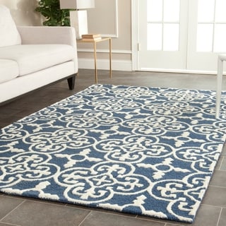 (^ ^)// Safavieh Handmade Moroccan Cambridge Navy/ Ivory Wool Rug (11' x 15')
