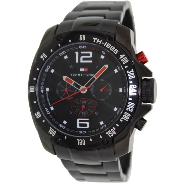 Tommy Hilfiger Men's Black Stainless Steel and Black Dial Quartz Watch