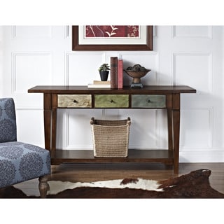 Altra Hand-painted Sage Console Table and Drawers