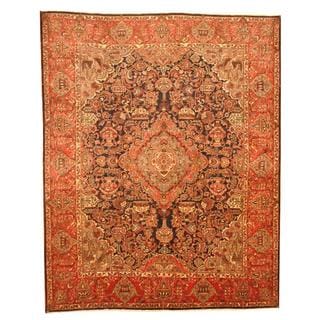 Great Prices Persian Hand-knotted Kashmar Navy/ Red Wool Rug (9'8 x 12'4)