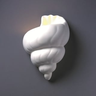 1-light Conch Shell Ceramic Sconce