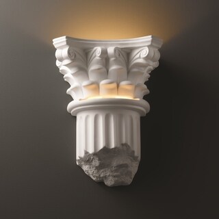 1-light Corinthian Column Closed Bottom Ceramic Sconce