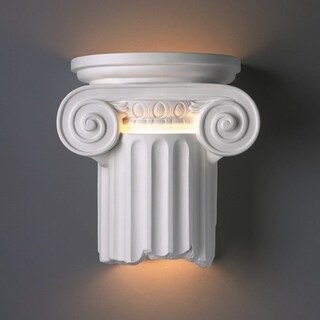 2-light Ionic Column Open Bottom Ceramic Sconce