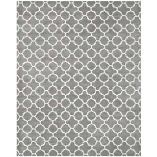 Buy Cheap Safavieh Handmade Moroccan Chatham Dark Grey/ Ivory Wool Rug (11' x 15')