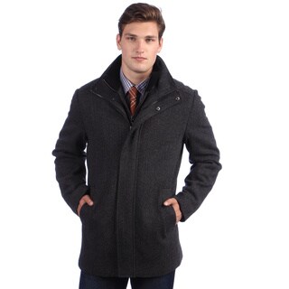 Calvin Klein Men's Ribbed Collar Twill Coat