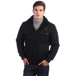 Sean John Men's Wool 4-Pocket Bomber Jacket