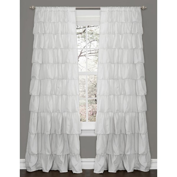 White Curtains With Green Leaves White Floral Curtain Panels