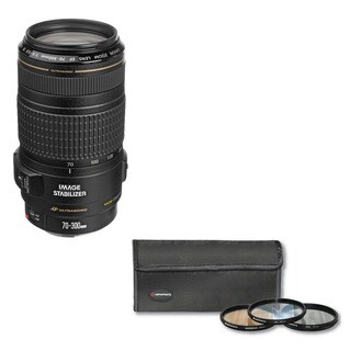 Canon EF 70-300mm f/4-5.6 IS USM Lens with AGFA 3-Piece Professional Filter Kit 58mm