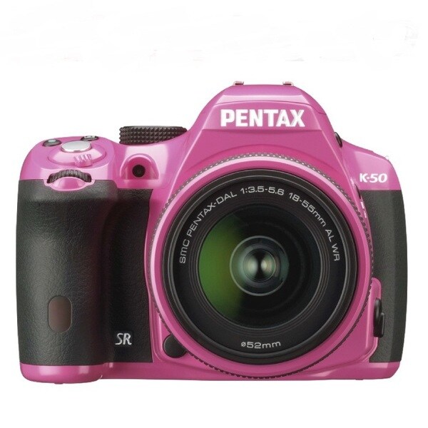 Pentax K-50 16.3MP Digital SLR Pink Camera with DA L 18-55mm WR Lens
