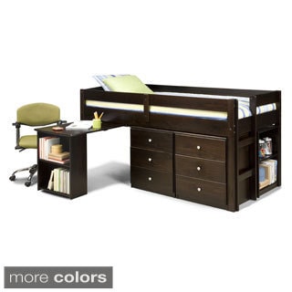--->  Napoli Low Loft Twin Bed with 6-drawer Storage/ Bookshelves/ Desk